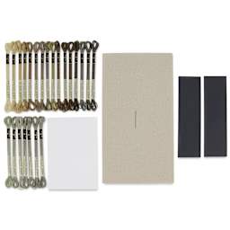 DMC The Museum Collection Cross Stitch Bookmark Kit - "Mona Lisa" by Da Vinci, contents