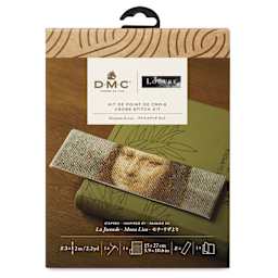 DMC The Museum Collection Cross Stitch Bookmark Kit - "Mona Lisa" by Da Vinci, front of packaging