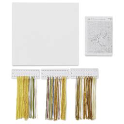 DMC The Museum Collection Cross Stitch Kit - “Sunflowers” by Vincent van Gogh, kit contents
