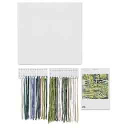 DMC The Museum Collection Cross Stitch Kit - “The Water-Lily Pond” by Claude Monet, kit contents