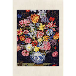 DMC The Museum Collection Cross Stitch Kit - “A Still Life of Flowers” by Ambrosius Bosschaert, finished