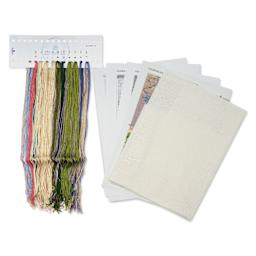 DMC The Museum Collection Cross Stitch Kit - "A Tree in Blossom” by William Giles, kit contents