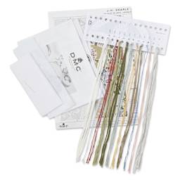 DMC The Museum Collection Cross Stitch Bookmark Kit - "Golden Lily" by J.H. Dearle, contents