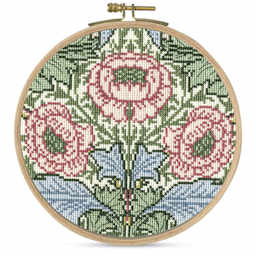 DMC The Museum Collection Cross Stitch Kit - “Myrtle” by J.H. Dearle, finished example