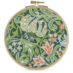DMC The Museum Collection Cross Stitch Kit - “Golden Lily” by J.H. Dearle, finished example