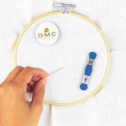 DMC Needle Minders - Skein and Logo - in use