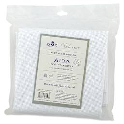 DMC Charles Craft Polyester Aida Fabric - White, 14-count, 48" x 60" front of packaging