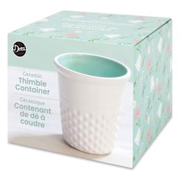 Dritz Ceramic Thimble Container - Aqua - front of packaging