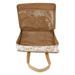 Dritz All-Purpose Project Organizer Bag - Beige Floral - open