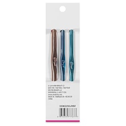 Boye Aluminum Crochet Hooks - Set of 3, US J/K/N - back of packaging