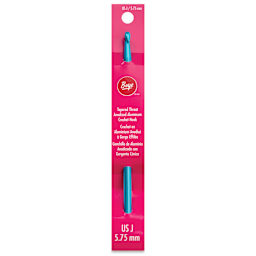Boye Aluminum Crochet Hook - US J, 6" - front of packaging