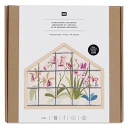 Rico Design Embroidery House Kit - Orchids - front of packaging