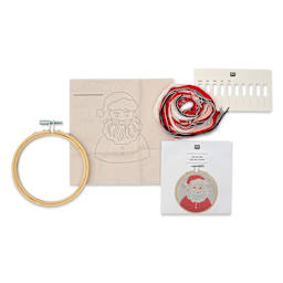 Rico Design Embroidery Kits - Santa Portrait contents