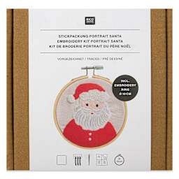 Rico Design Embroidery Kits - Santa Portrait front of packaging