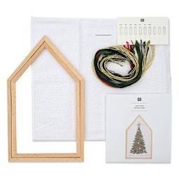 Cross Stitch Kits Spring House Kit - Christmas Tree contents