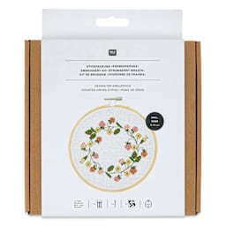 Rico Design Counted Cross Stitch Kit - Strawberry Wreath, 15 cm - front of packaging