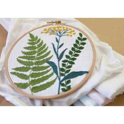 DMC Eco Vita Organic Wool Thread - finished embroidery project example on hoop (not included)