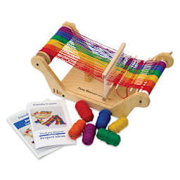 Friendly Loom Easy Weaver Loom Kit contents with beater in position