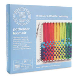 Friendly Loom Potholder Loom Kit - 7" x 7", packaging