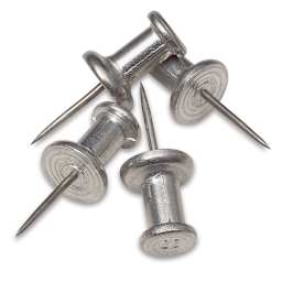 Jacquard Stainless Steel Push Pins - Close-up of 4 stainless steel push pins