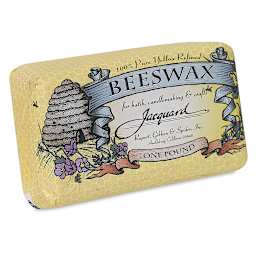 Jacquard Beeswax - 1lb Block of packaged Beeswax shown at slight angle