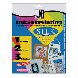 Jacquard Silk Inkjet Fabric - Front of package of 15 sheets