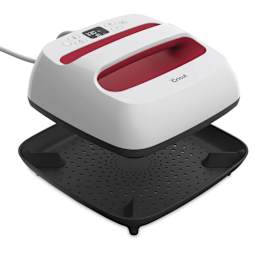 Cricut EasyPress 2 - Raspberry, 9" x 9", press lifted above the insulated base