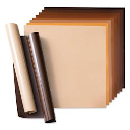 Cricut Iron-On Heat Transfer Vinyl - Skin Tone Sampler, sheets fanned out