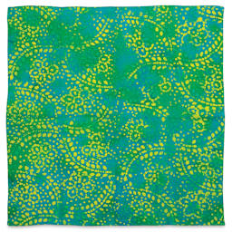 Carolina Batik Bandana - Yellow on Green background Bandana shown