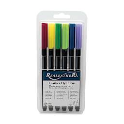 Realeather Leather Dye Pens - Blister package of 6 pc Set of Landscape Colors