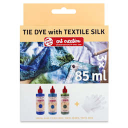 Talens Art Creation Tie Dye with Textile Silk Set - Set of 3, Cool Colors, Bottles (Front of packaging)