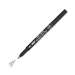 Marvy Uchida Fine Point Fabric Marker - Black (Marker with swatch, Cap off)