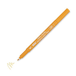 Marvy Uchida Fine Point Fabric Marker - Goldenrod (Marker with swatch, Cap off)