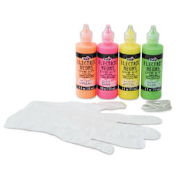Tulip Electric Neons Tie-Dye Kit, contents laid out
