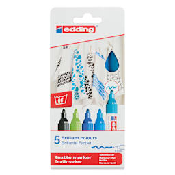 Edding 4500 Textile Markers - Cool, Set of 5, front of the packaging
