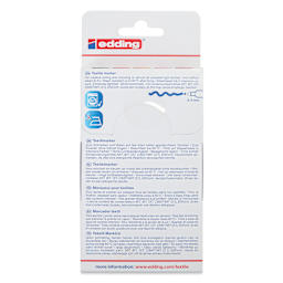 Edding 4500 Textile Markers - Warm, Set of 5, back of the packaging