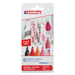 Edding 4500 Textile Markers - Warm, Set of 5, front of the packaging