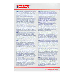 Edding 4500 Textile Markers - Basic, Set of 10, back of the packaging