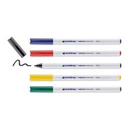 Edding 4600 Textile Pens, five markers laid out 