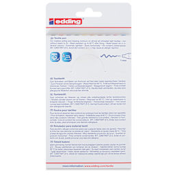 Edding 4600 Textile Pens - Fun set, back of the packaging