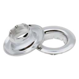 Dritz Eyelets - One Large, Nickel eyelet laid out of the packaging