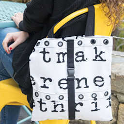 Dritz Fashion Grommet Kit, finished black grommets on bag