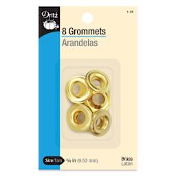 Dritz Grommets - Brass, Pkg of 8, front of the packaging