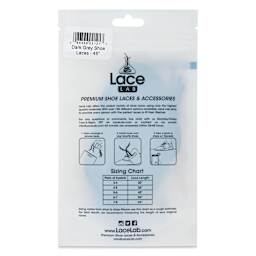 Angelus Lace Lab Flat Colored Shoe Laces - Dark Grey, back of the packaging