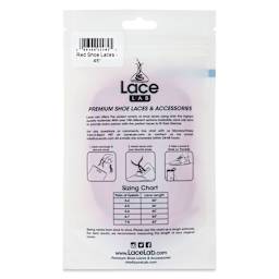Angelus Lace Lab Flat Colored Shoe Laces - Red, back of the packaging