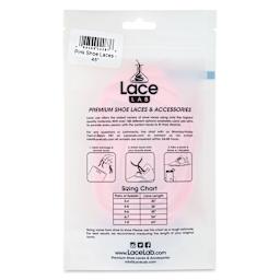 Angelus Lace Lab Flat Colored Shoe Laces - Pink, back of the packaging