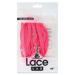 Angelus Lace Lab Flat Colored Shoe Laces - Neon Pink, front of the packaging