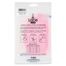 Angelus Lace Lab Flat Colored Shoe Laces - Neon Pink, back of the packaging