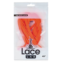 Angelus Lace Lab Flat Colored Shoe Laces - Flamingo Orange, front of the packaging