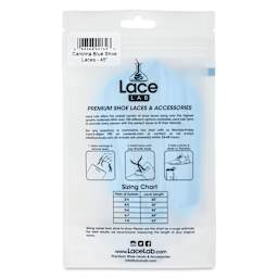 Angelus Lace Lab Flat Colored Shoe Laces - Carolina Blue, back of the packaging